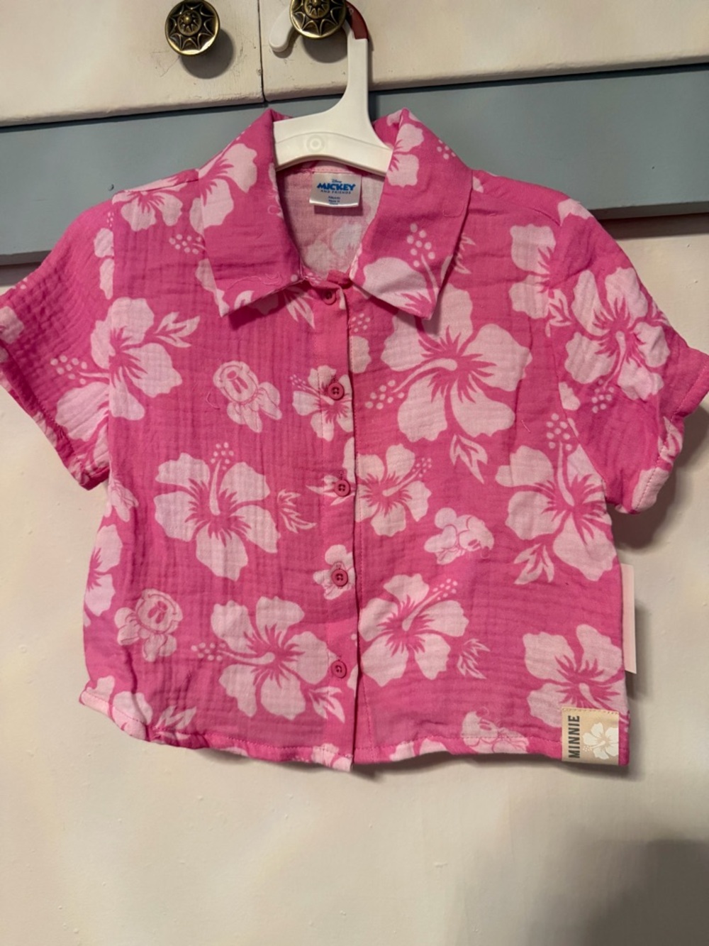 Brand New disney minnie mouse floral button up
